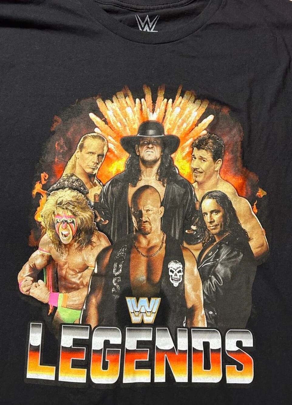 WWE Legends T-Shirt MD M Black Wrestling Graphic Tee Superstars